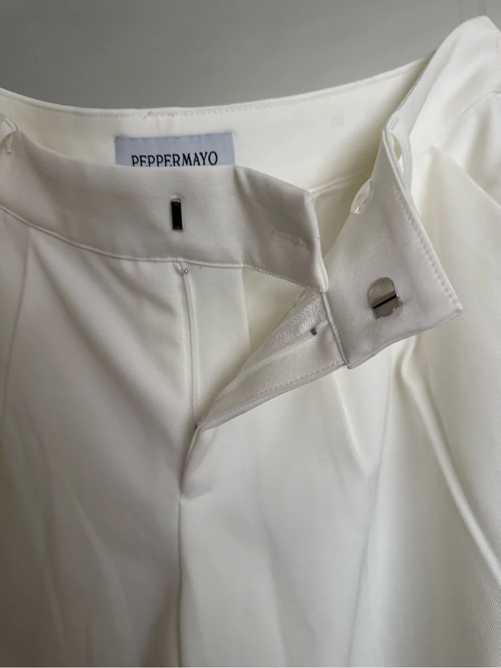 Peppermayo Samuel Low Rise Suiting Pants in White